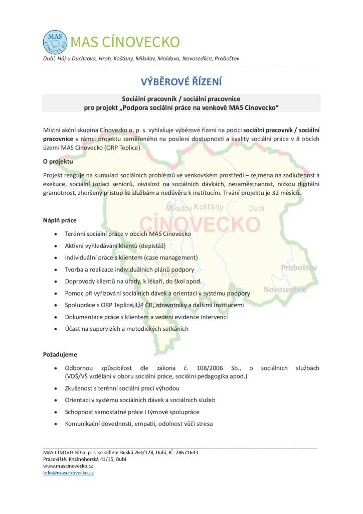 Výběrové řízené MAS