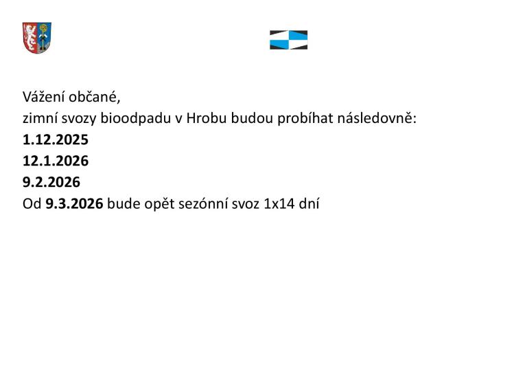 Zimní svoz bioodpadu 2025/26